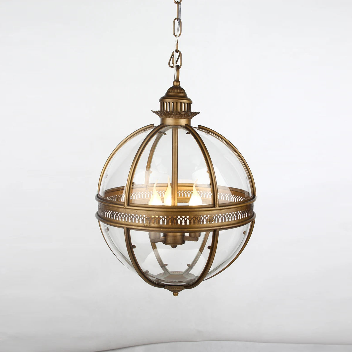 Svelte Ancien Industriel Métal Verre Suspension
