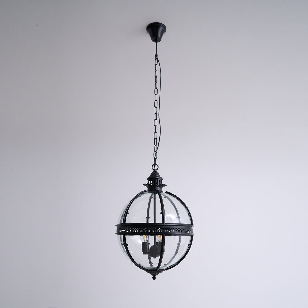 Svelte Ancien Industriel Métal Verre Suspension