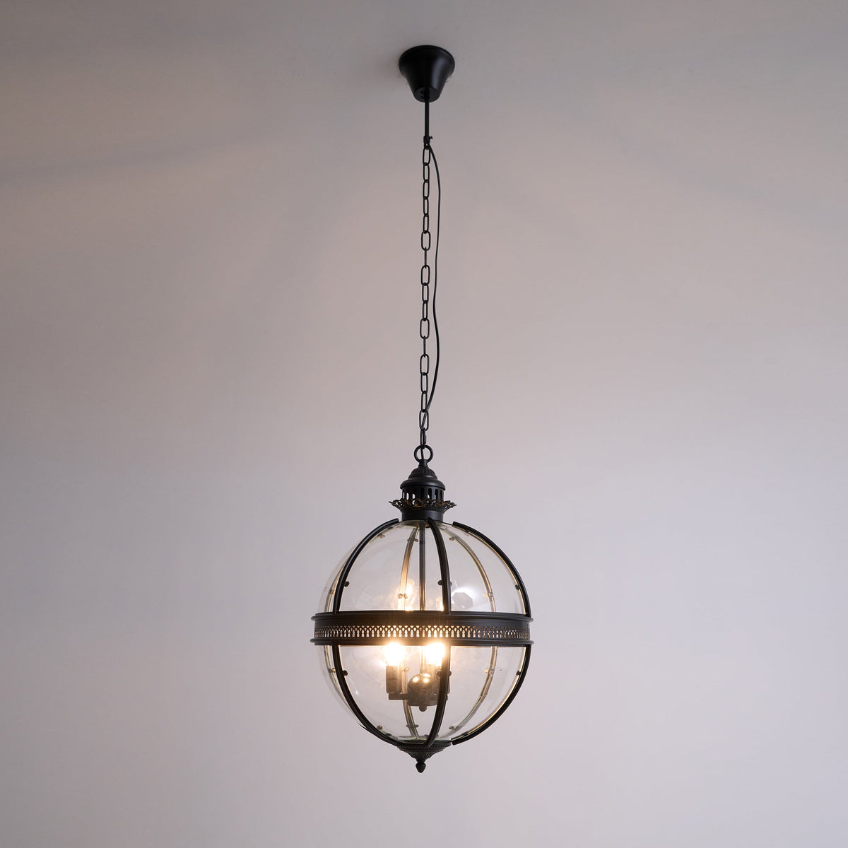 Svelte Ancien Industriel Métal Verre Suspension