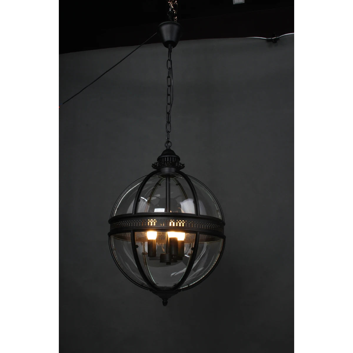 Svelte Ancien Industriel Métal Verre Suspension