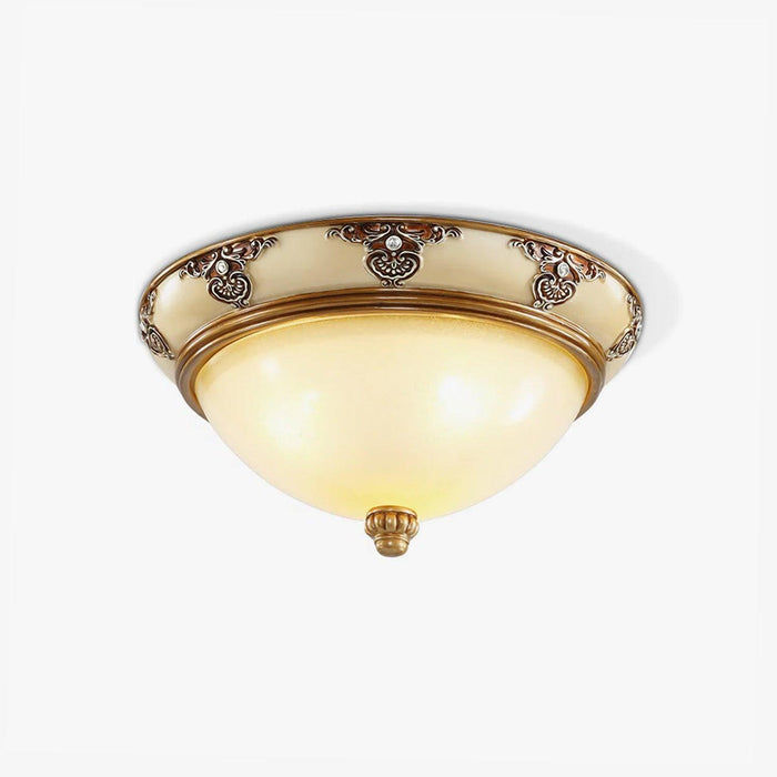 Solara Lampe Plafonnier en Verre Opale Antique Vintage