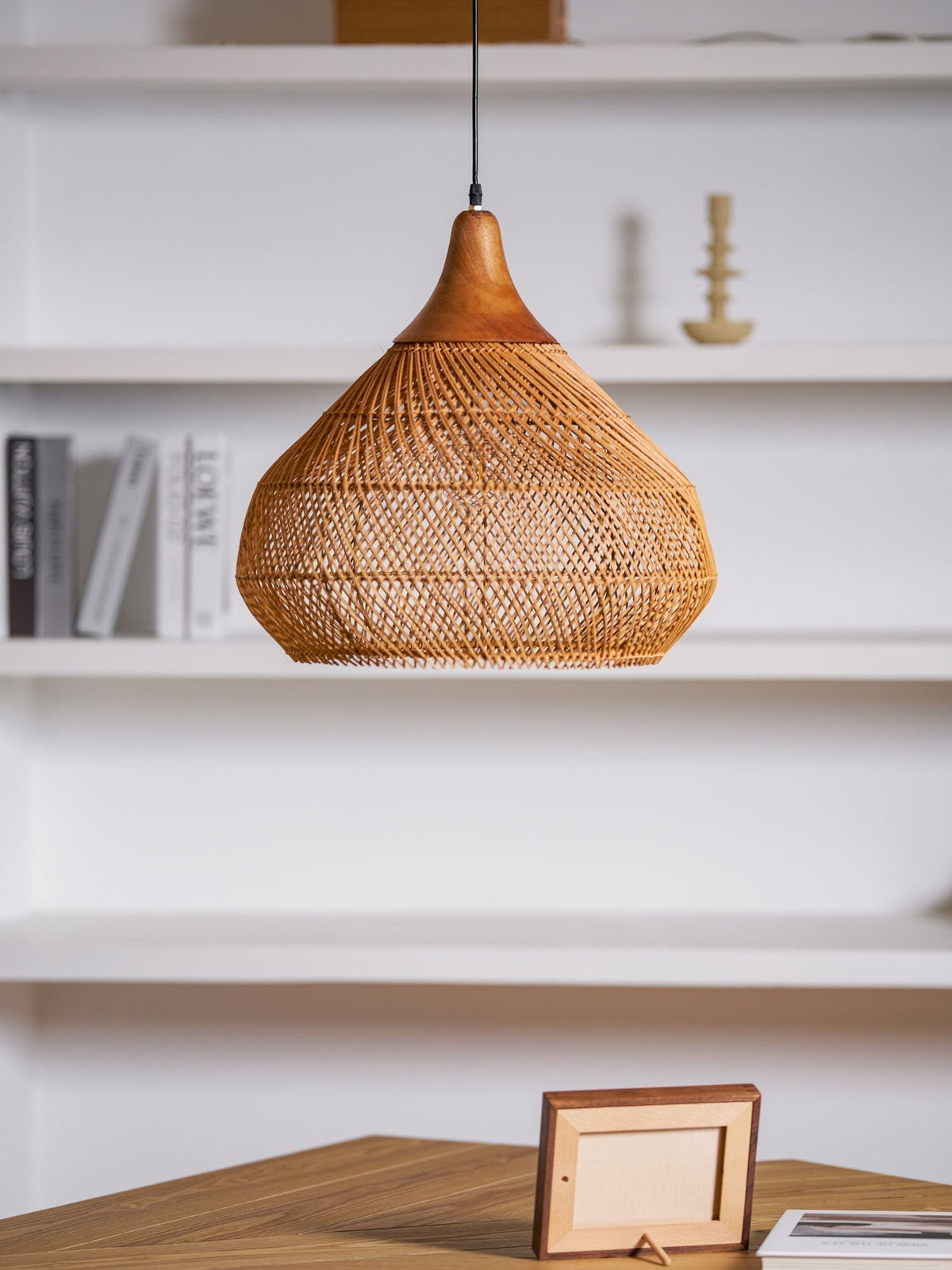 Solavn Lampe suspendue en bois de rotin