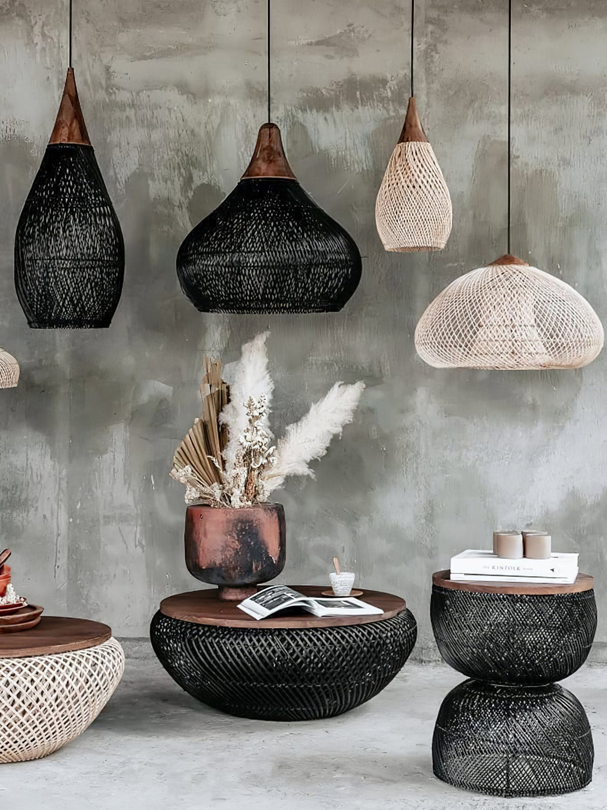 Solavn Lampe suspendue en bois de rotin