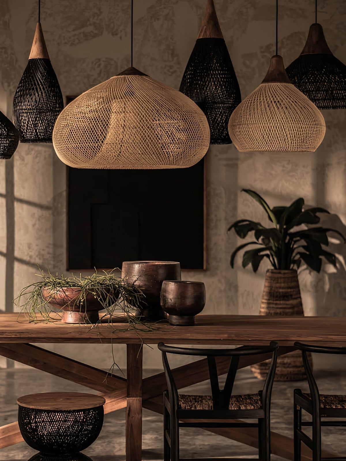Solavn Lampe suspendue en bois de rotin
