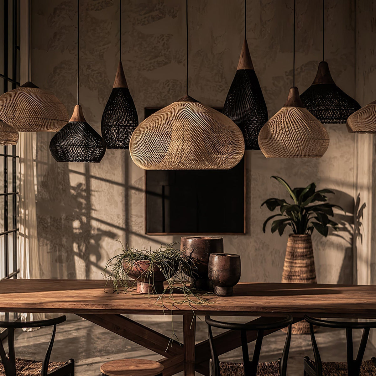 Solavn Lampe suspendue en bois de rotin