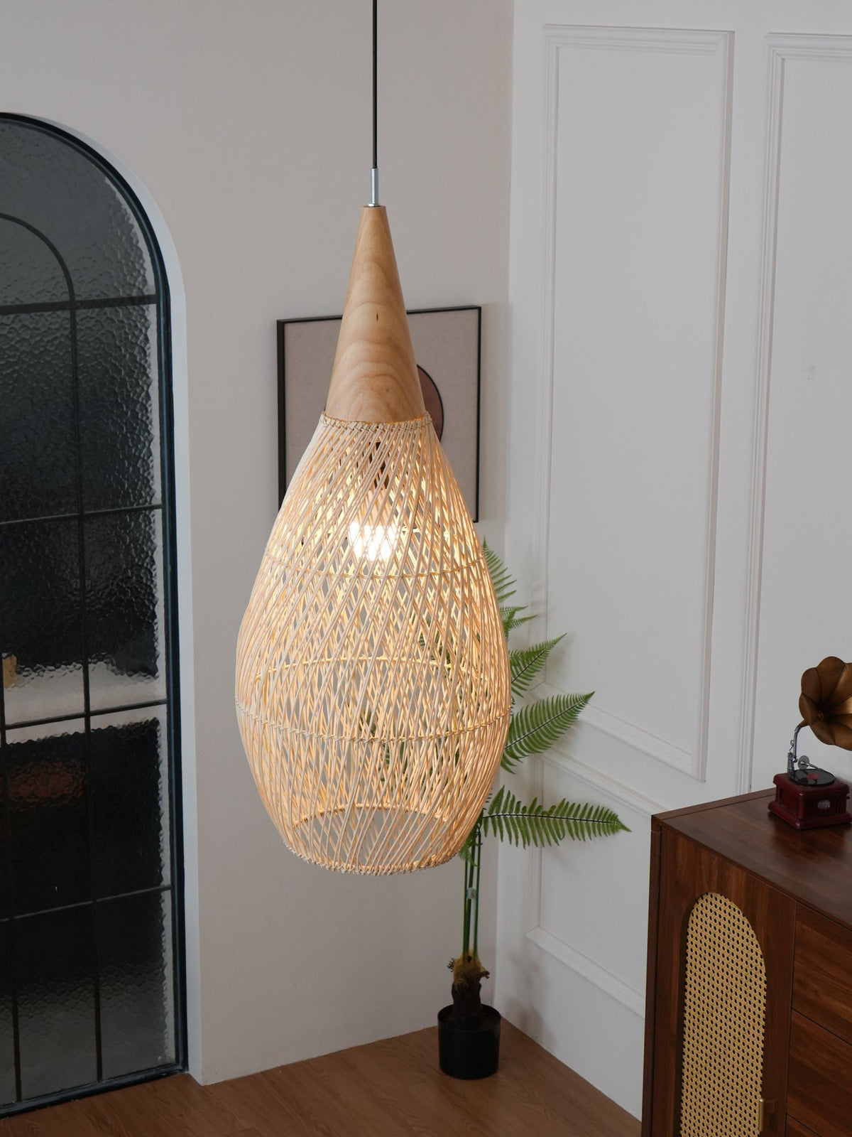 Solavn Lampe suspendue en bois de rotin