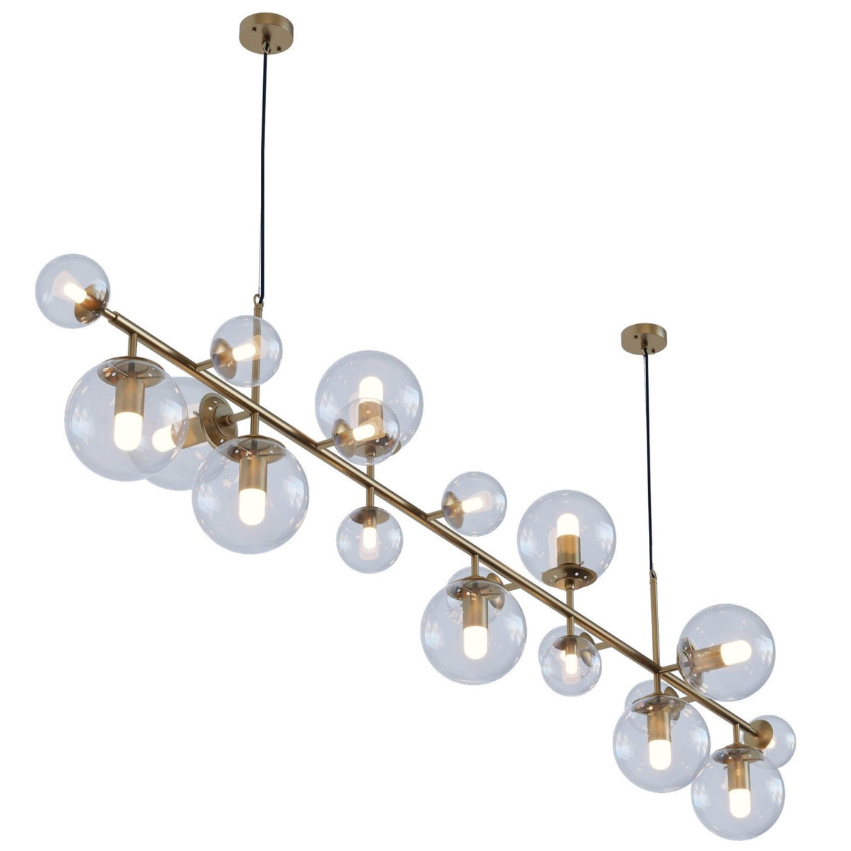 Solara Lustre Laiton Verre Globe