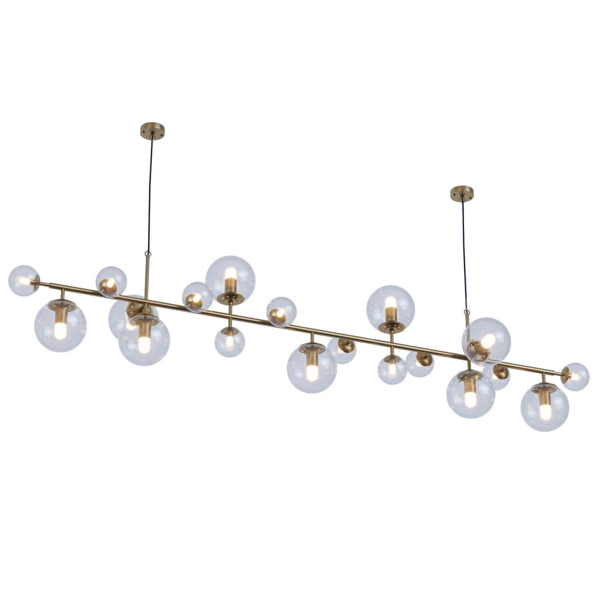 Solara Lustre Laiton Verre Globe