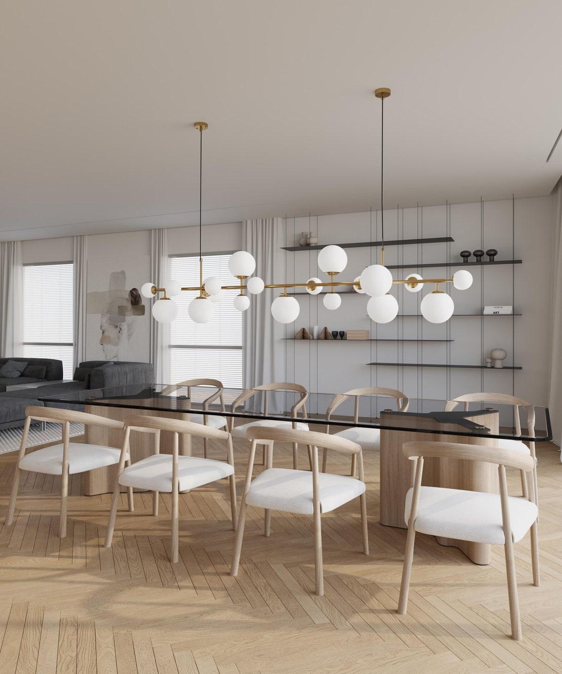 Solara Lustre Laiton Verre Globe