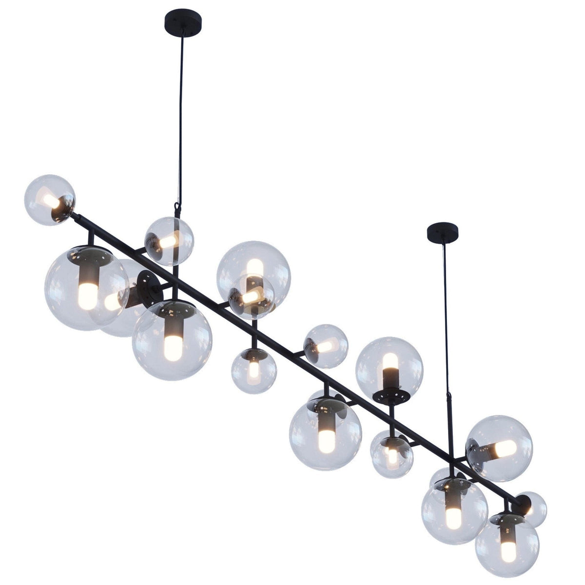 Solara Lustre Laiton Verre Globe