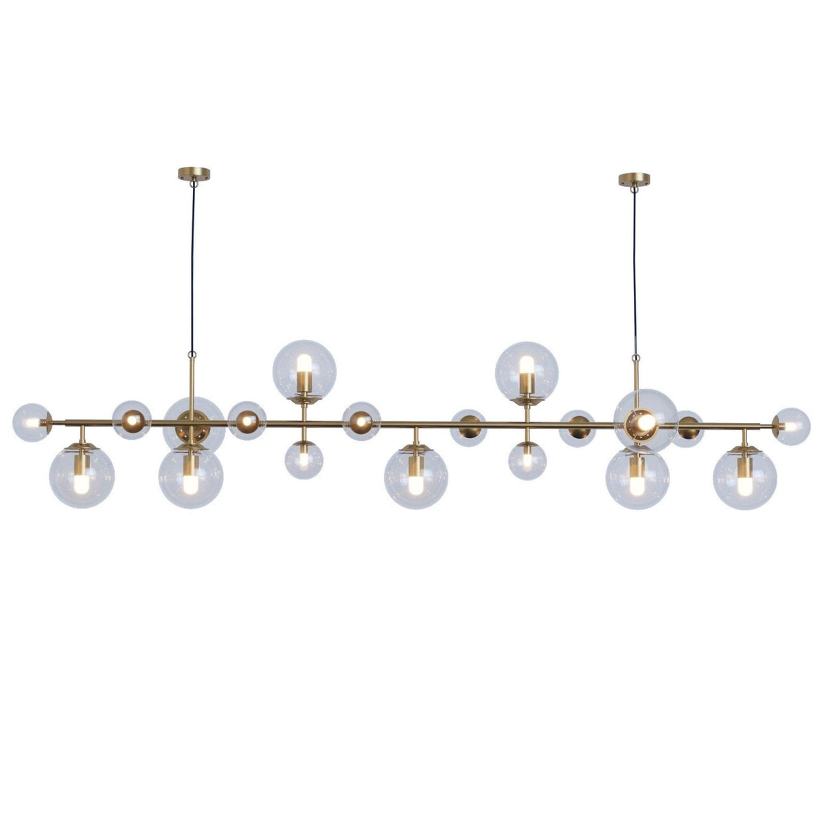 Solara Lustre Laiton Verre Globe