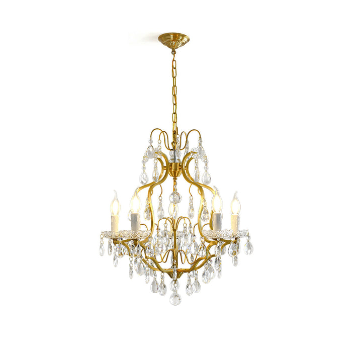 Cevinyra Postmodern Luxe Laiton Cristal Parchemins Lustre