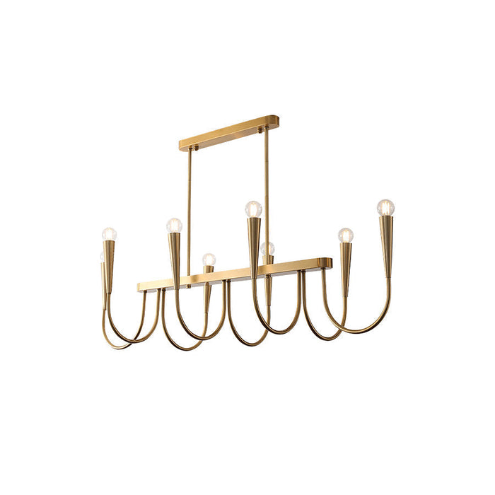 Fluide Lustre Linéaire Métal Laiton Minimaliste Moderne
