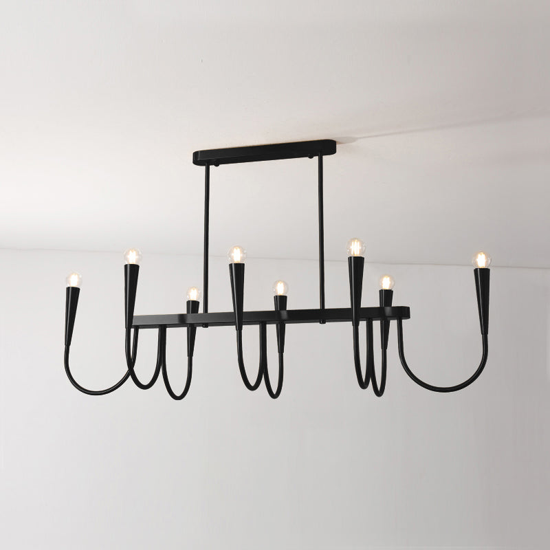 Fluide Lustre Linéaire Métal Laiton Minimaliste Moderne