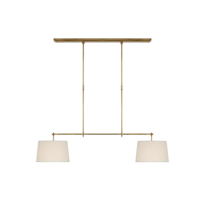 Kaleido Suspension Linéaire Métal Laiton Tissu Élégance