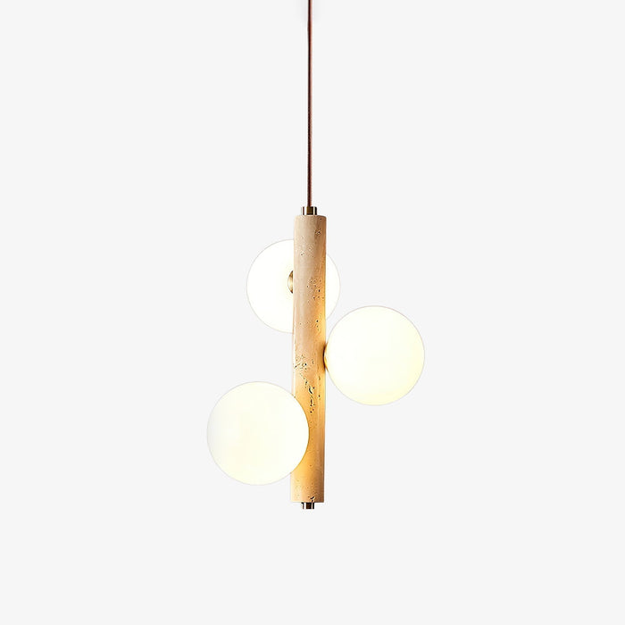 Aursorel Suspension Multi-Globe en Travertin