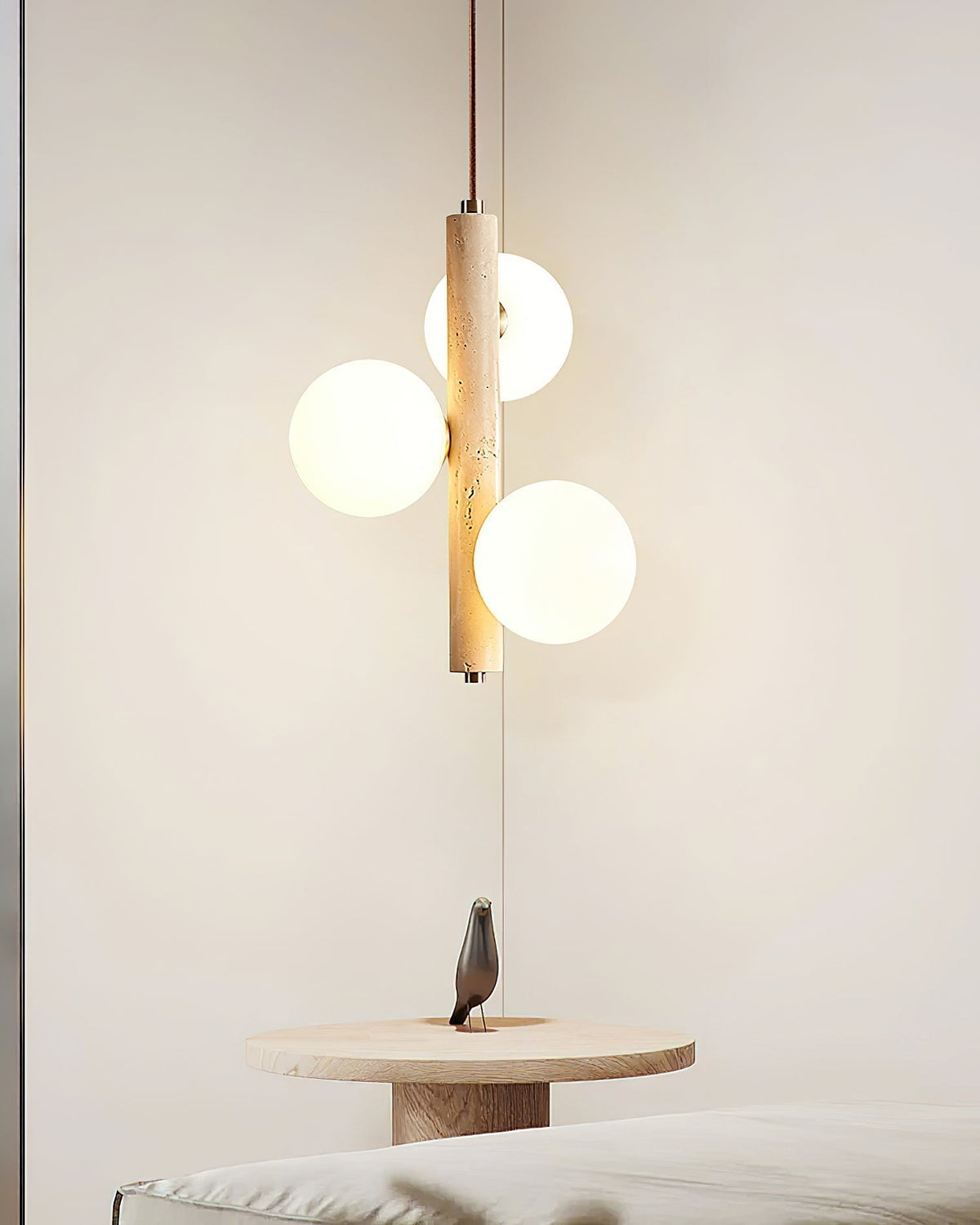 Aursorel Suspension Multi-Globe en Travertin