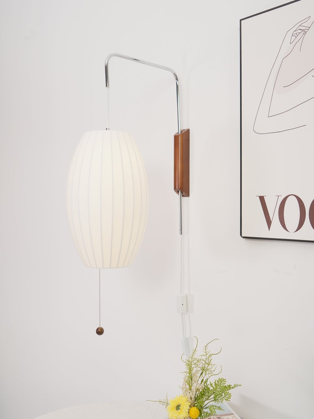 Lustra Wall Sconce Walnut Ball