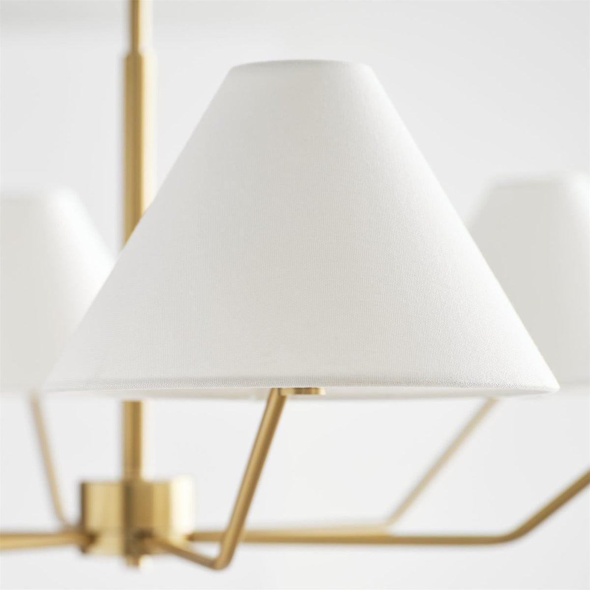 Lustra Lustre en Laiton Abat-jours en Tissu en Forme de Cône Moderne
