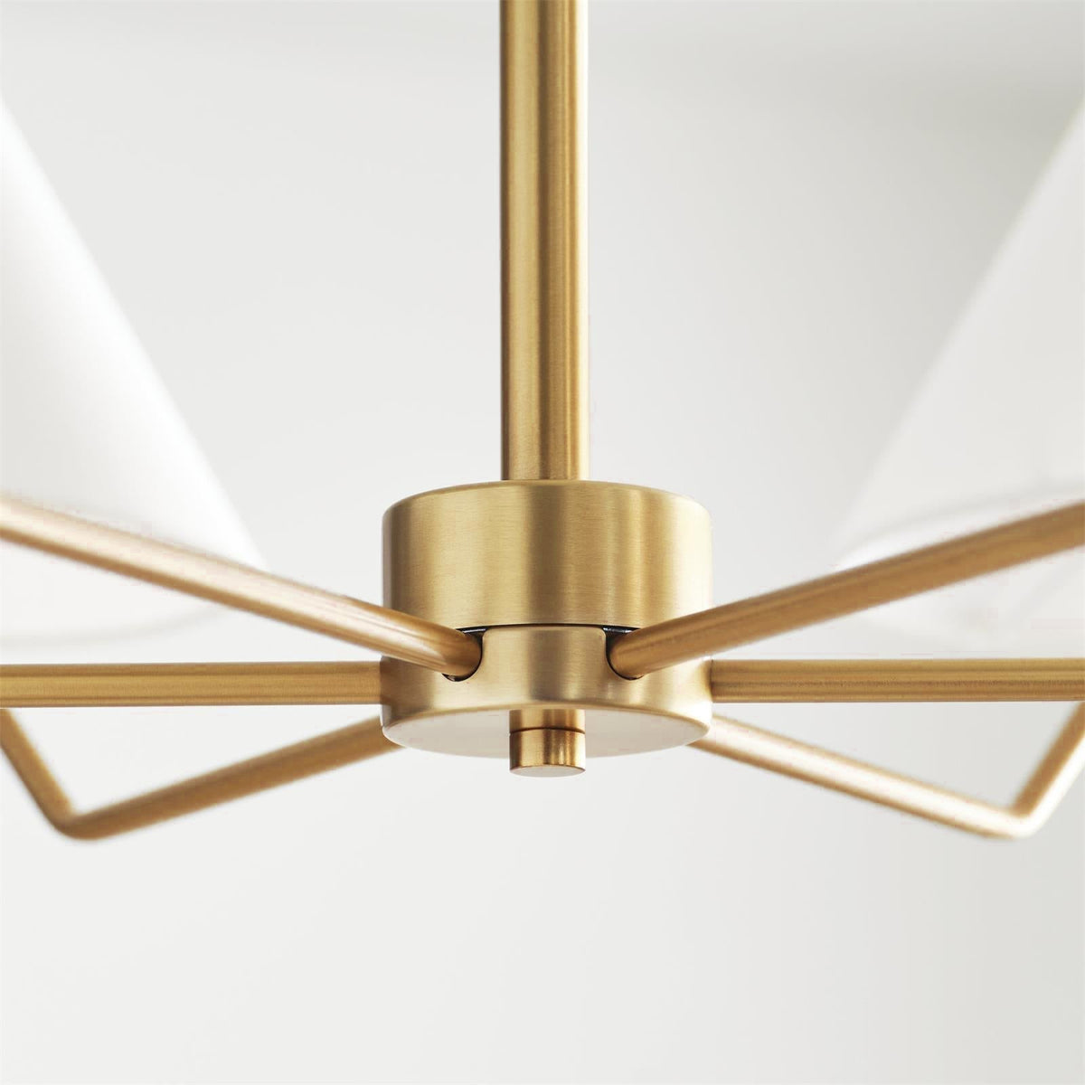 Lustra Lustre en Laiton Abat-jours en Tissu en Forme de Cône Moderne