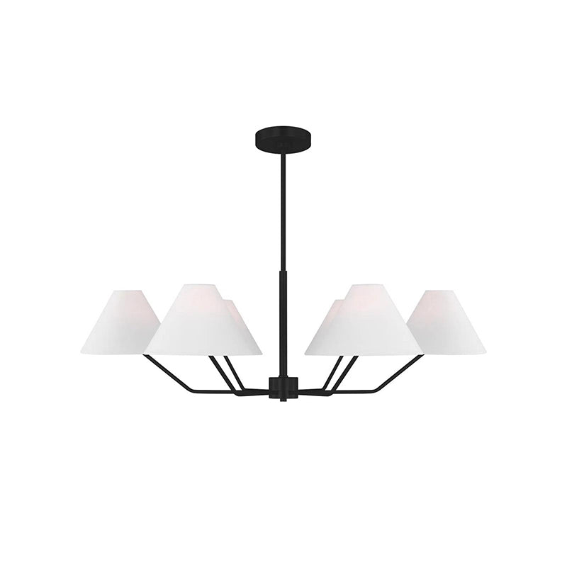 Lustra Lustre en Laiton Abat-jours en Tissu en Forme de Cône Moderne