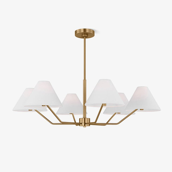 Lustra Lustre en Laiton Abat-jours en Tissu en Forme de Cône Moderne