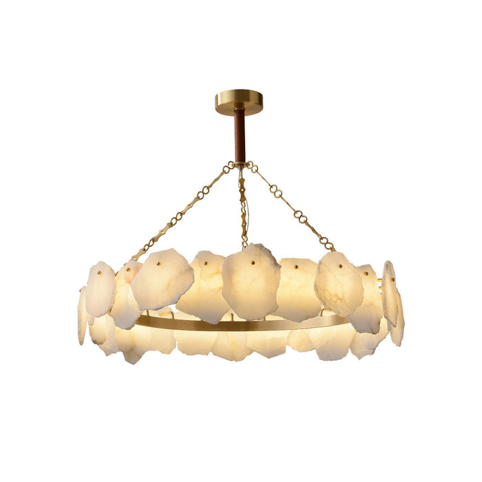 Alora Lustre Rond en Laiton et Marbre Style Luxueux Postmoderne