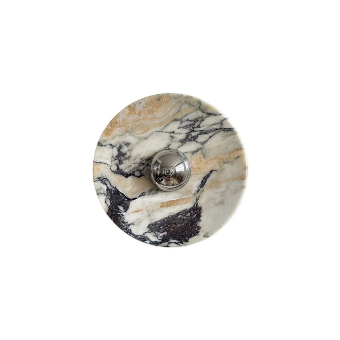 Zeno Applique Murale Ronde en Chrome, Marbre et Métal Style Minimaliste Moderne