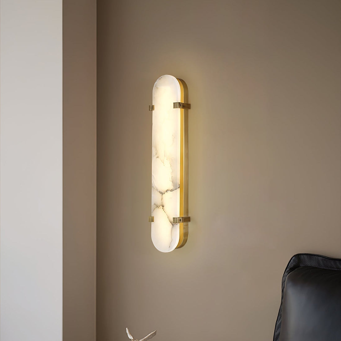 Lunaris Applique Murale Ovale Minimaliste en Albâtre