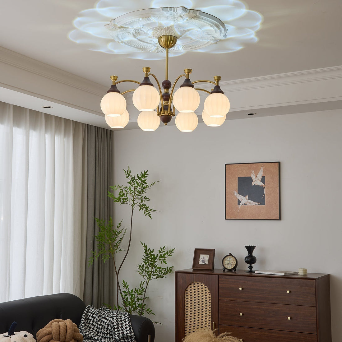 Illoros Lustre en Bois Élégance Traditionnelle