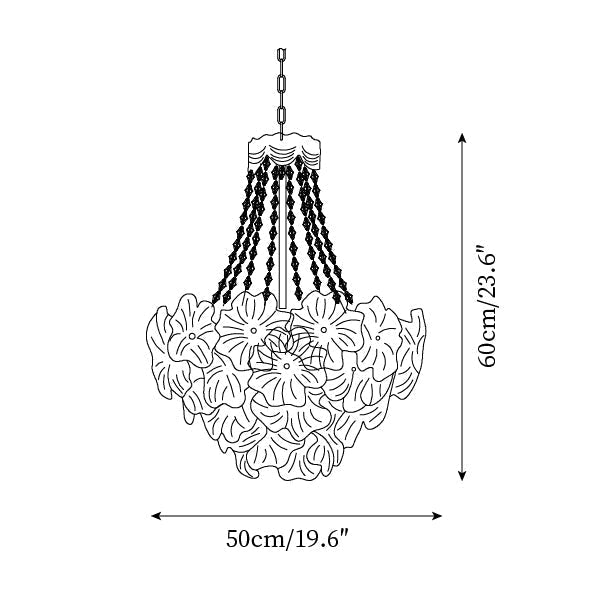 Campina Lustre Cristal Fleur Superposé