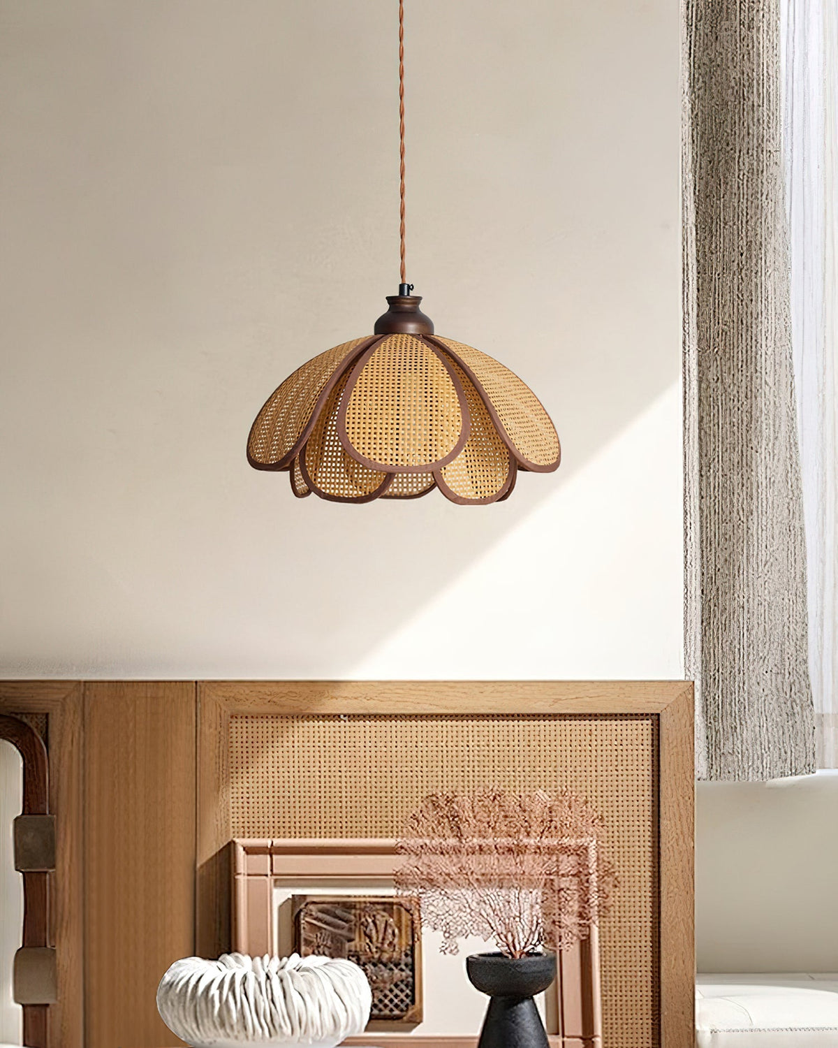 Capelina Suspension Pétale en Bois Moderne