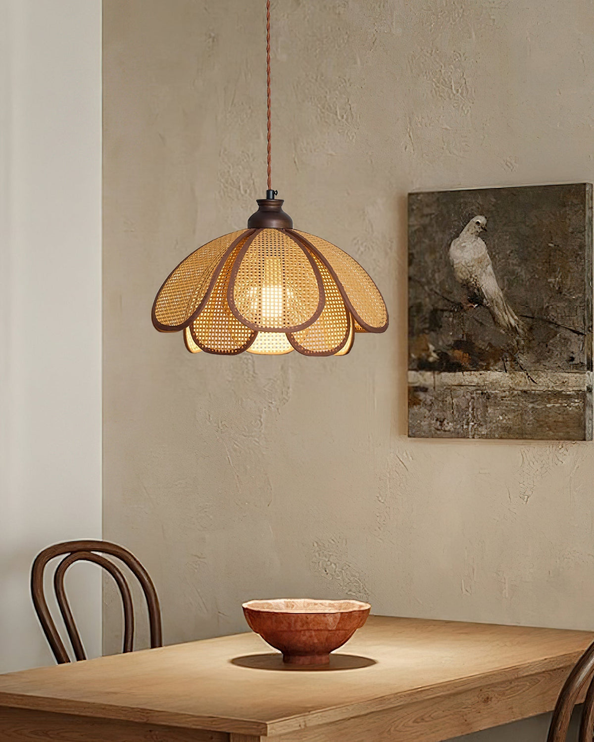 Capelina Suspension Pétale en Bois Moderne