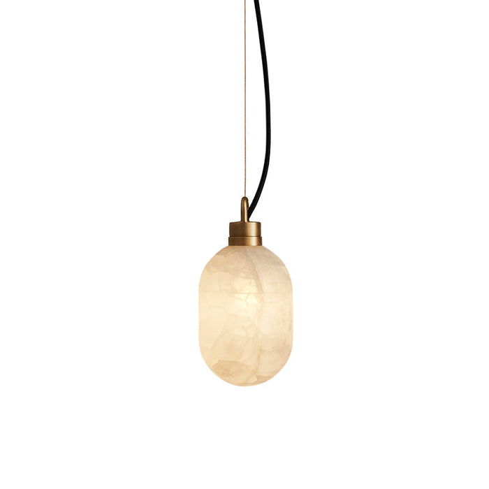 Umbra Suspension en Métal de Laiton et Albâtre Minimaliste Moderne