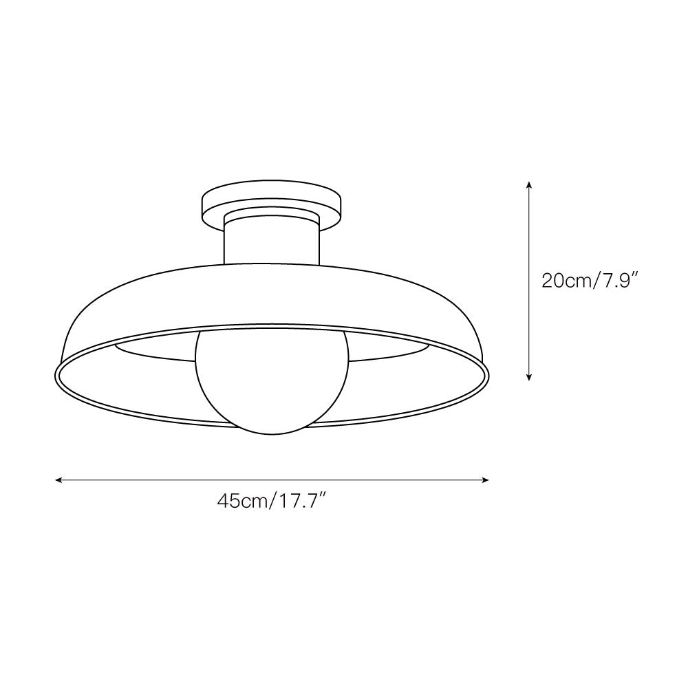 Quasar Lampe de Plafond Semi-Encastrée en Métal et Verre Style Minimaliste Moderne