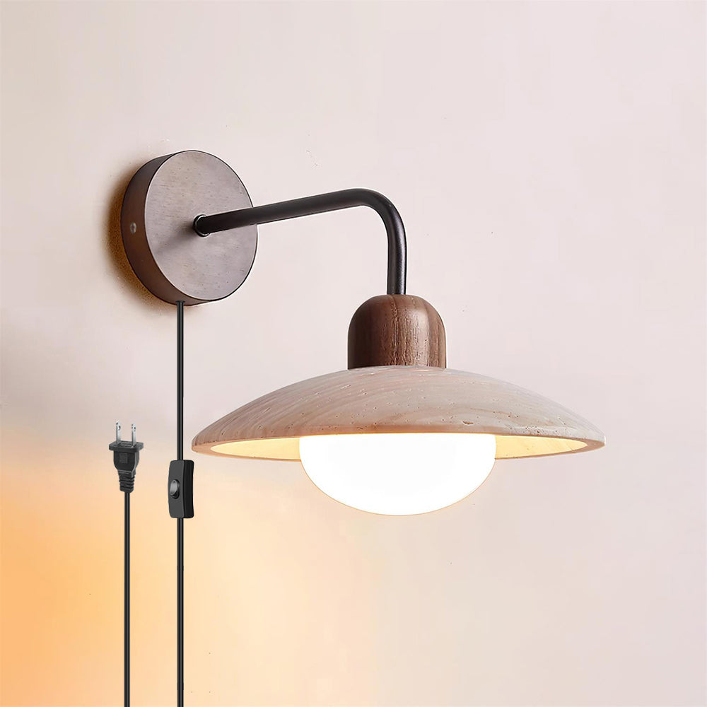 Travelle Applique Murale Industrielle Bois Travertin