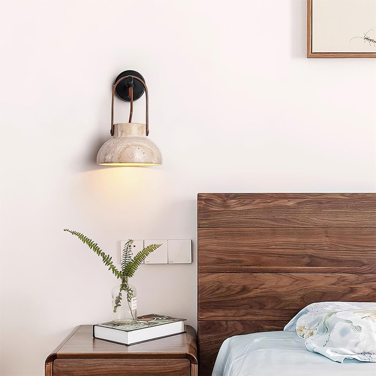 Pavo Applique Murale Minimaliste Bois Travertin