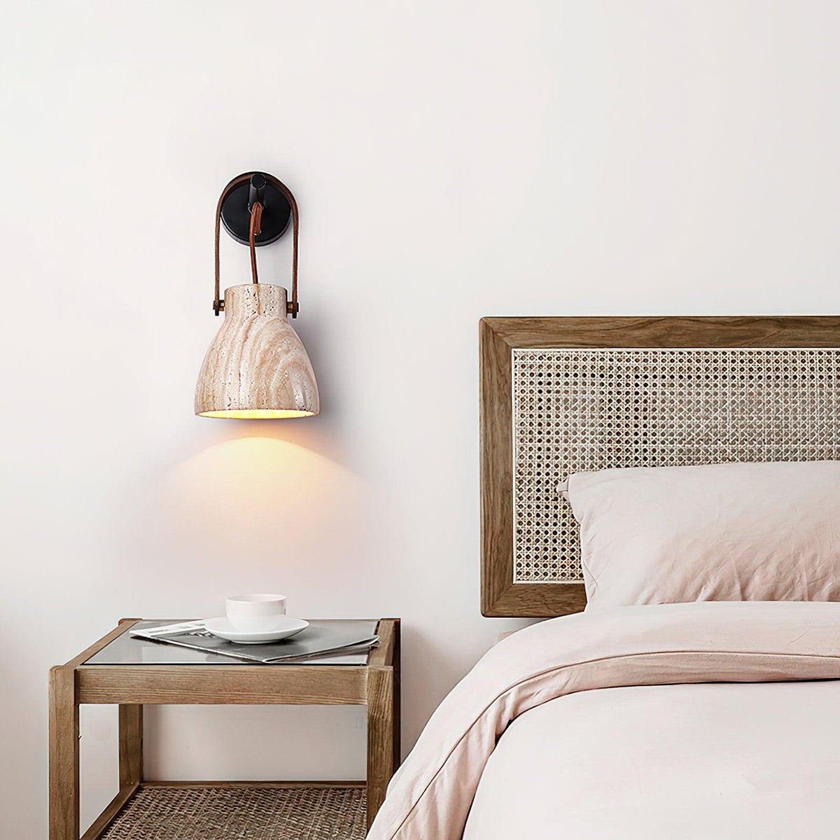 Pavo Applique Murale Minimaliste Bois Travertin