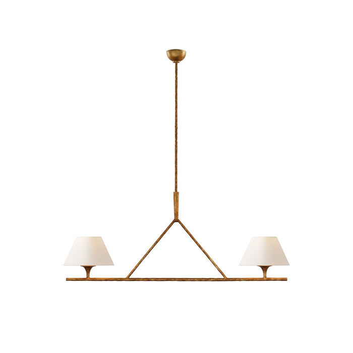 Keen Lustre Linéaire Moderne Élégant en Laiton et Tissu