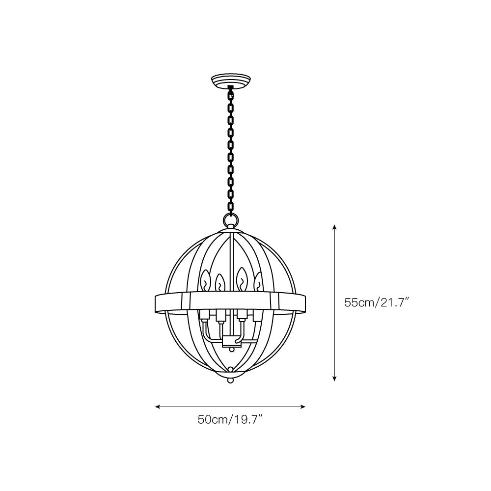 Luxe Suspension en Métal et Bois Industriel Vintage
