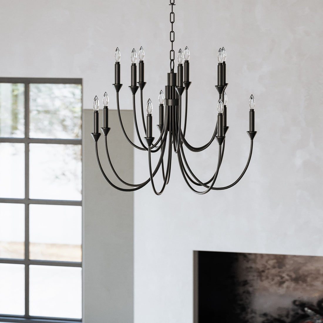 Onyx Lustre en Métal Noir Industriel Vintage