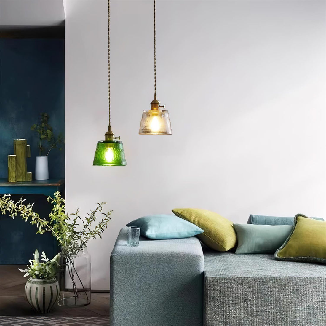Aura Suspension Vintage Laiton Verre