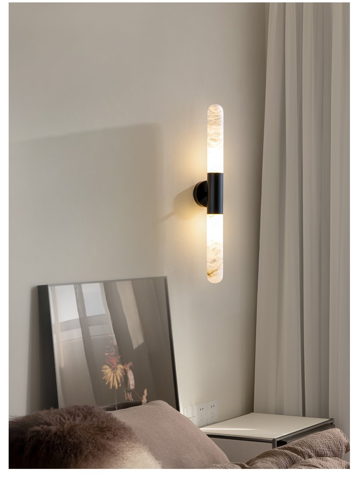Evtalos Applique Murale Cylindrique en Albâtre