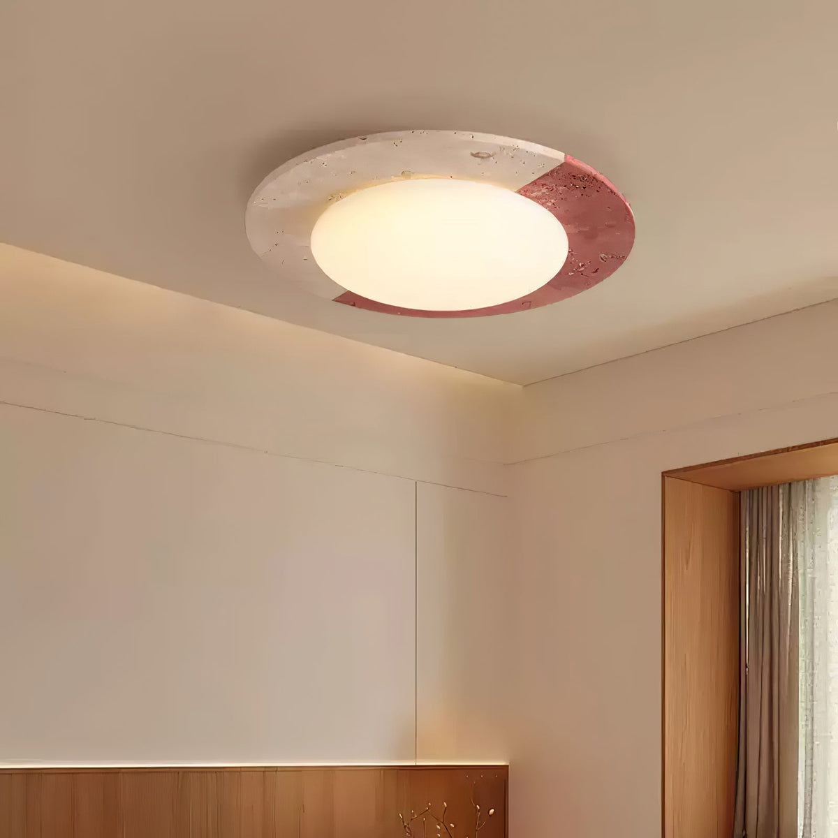 Zeraeos Plafonnier Minimaliste en Travertin