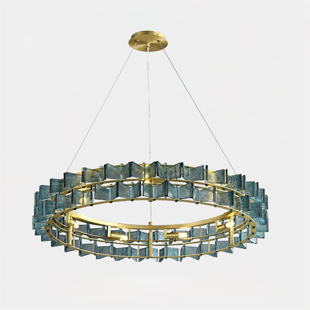 Celvara Lustre Vintage en Verre Doré