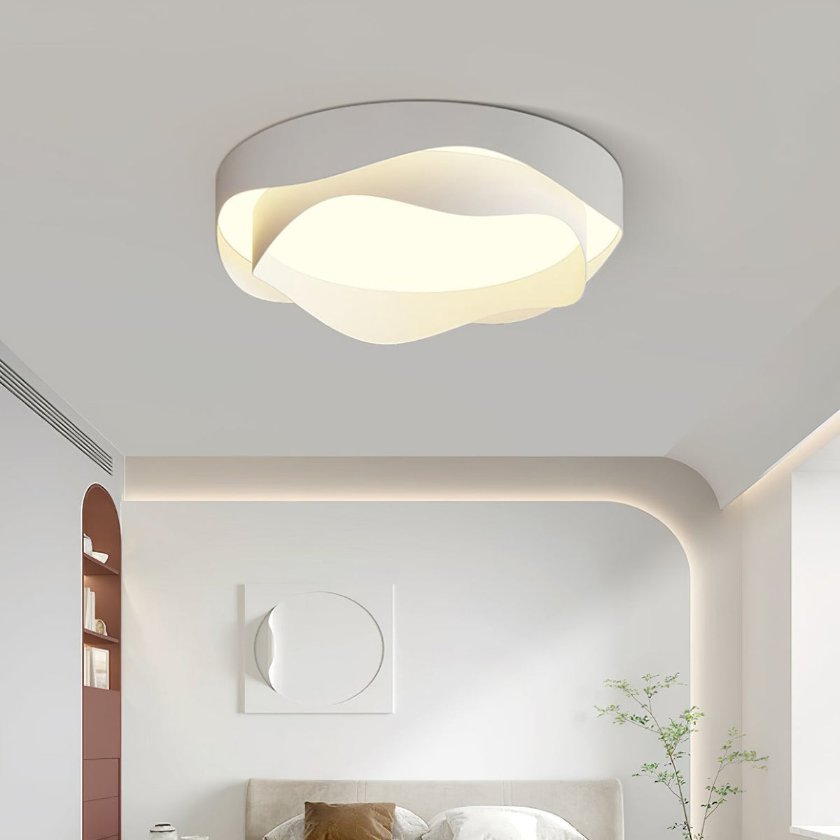 Lustra Plafonnier Blanc en Métal Moderne