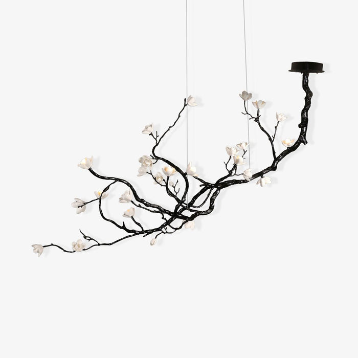 Lustra Lustre en Céramique Fleurs et Branches Noires