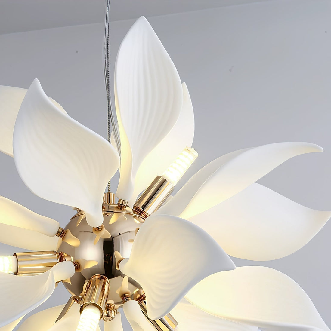 Lustra Suspension Céramique Pétales Épanouis