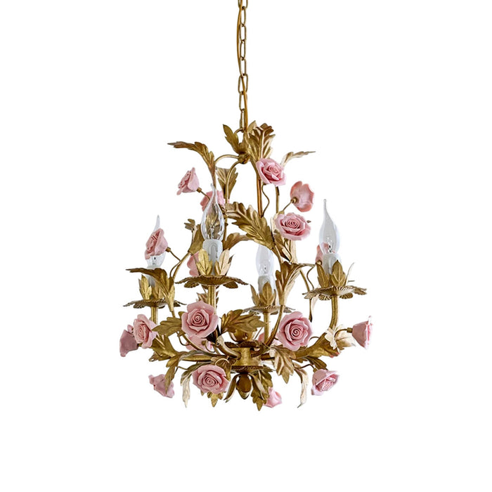Ember Lustre en Céramique Fleur de Rose de Luxe Postmoderne