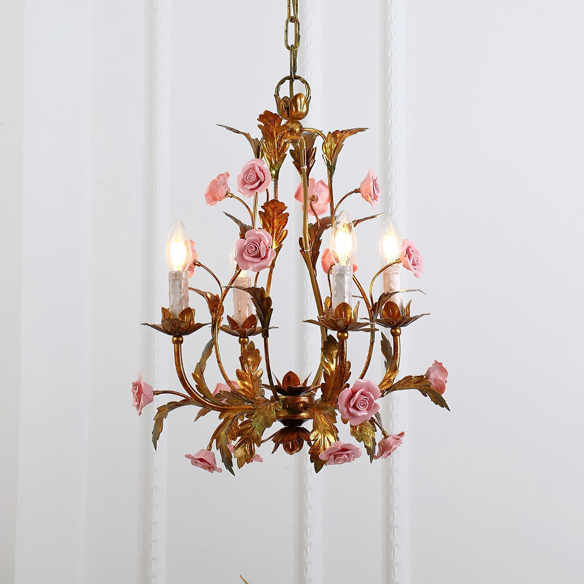 Ember Lustre en Céramique Fleur de Rose de Luxe Postmoderne